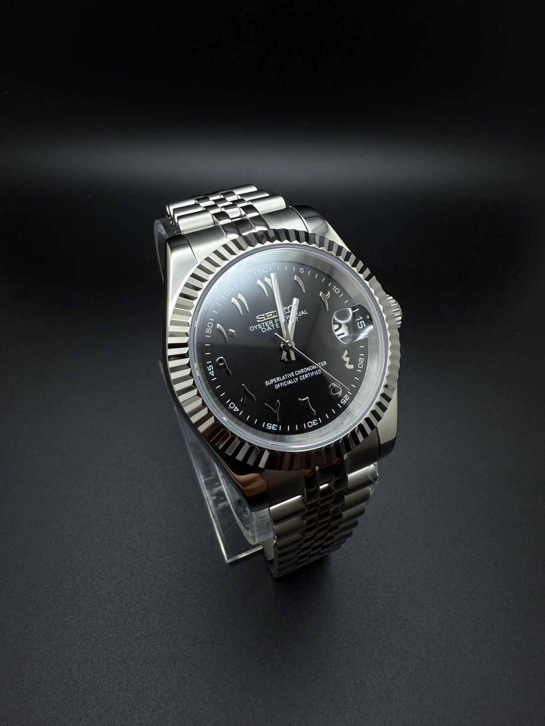 Datejust Steel Black Mod (Arabic)