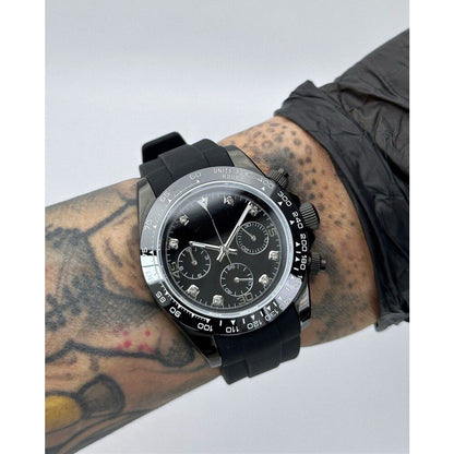 Daytona Blackout Mod (Diamond Indices, Rubber Strap)