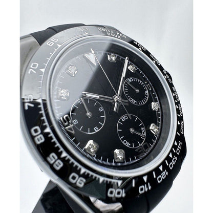 Daytona Blackout Mod (Diamond Indices, Rubber Strap)