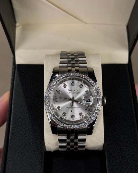 Datejust Steel Grey Mod (Diamond Bezel and Indices)
