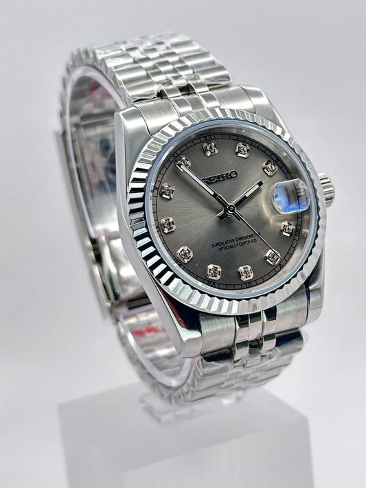 Datejust Steel Pearl Mod (Diamond Indices)