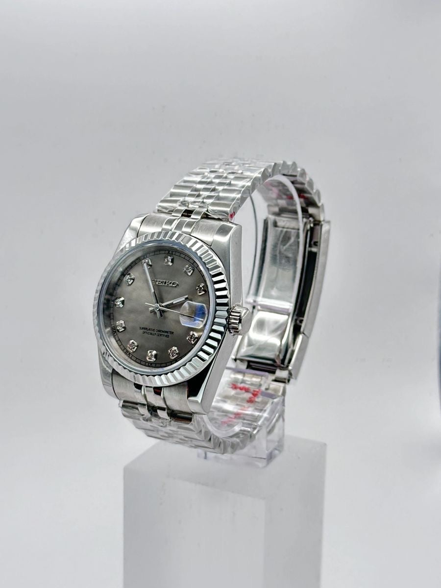Datejust Steel Pearl Mod (Diamond Indices)