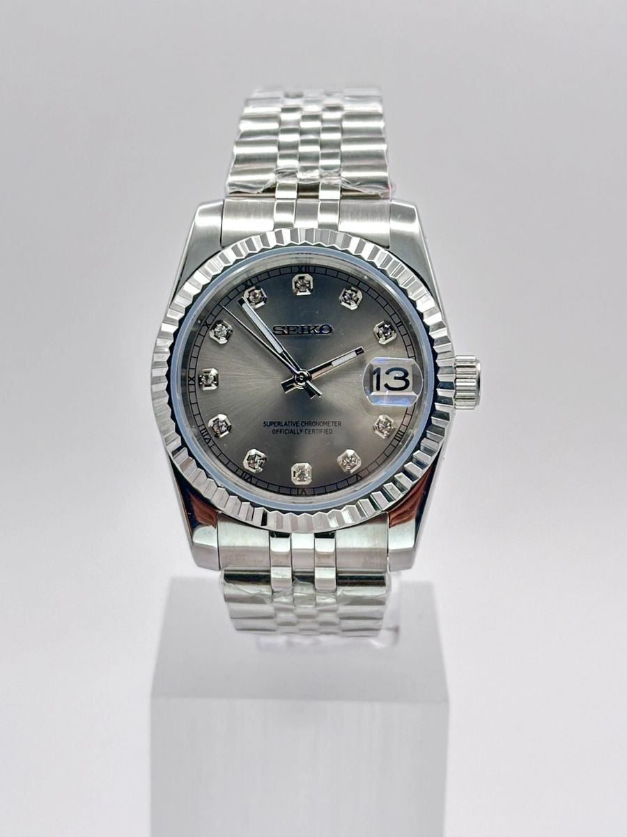 Datejust Steel Pearl Mod (Diamond Indices)