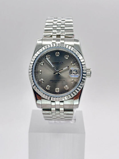 Datejust Steel Pearl Mod (Diamond Indices)