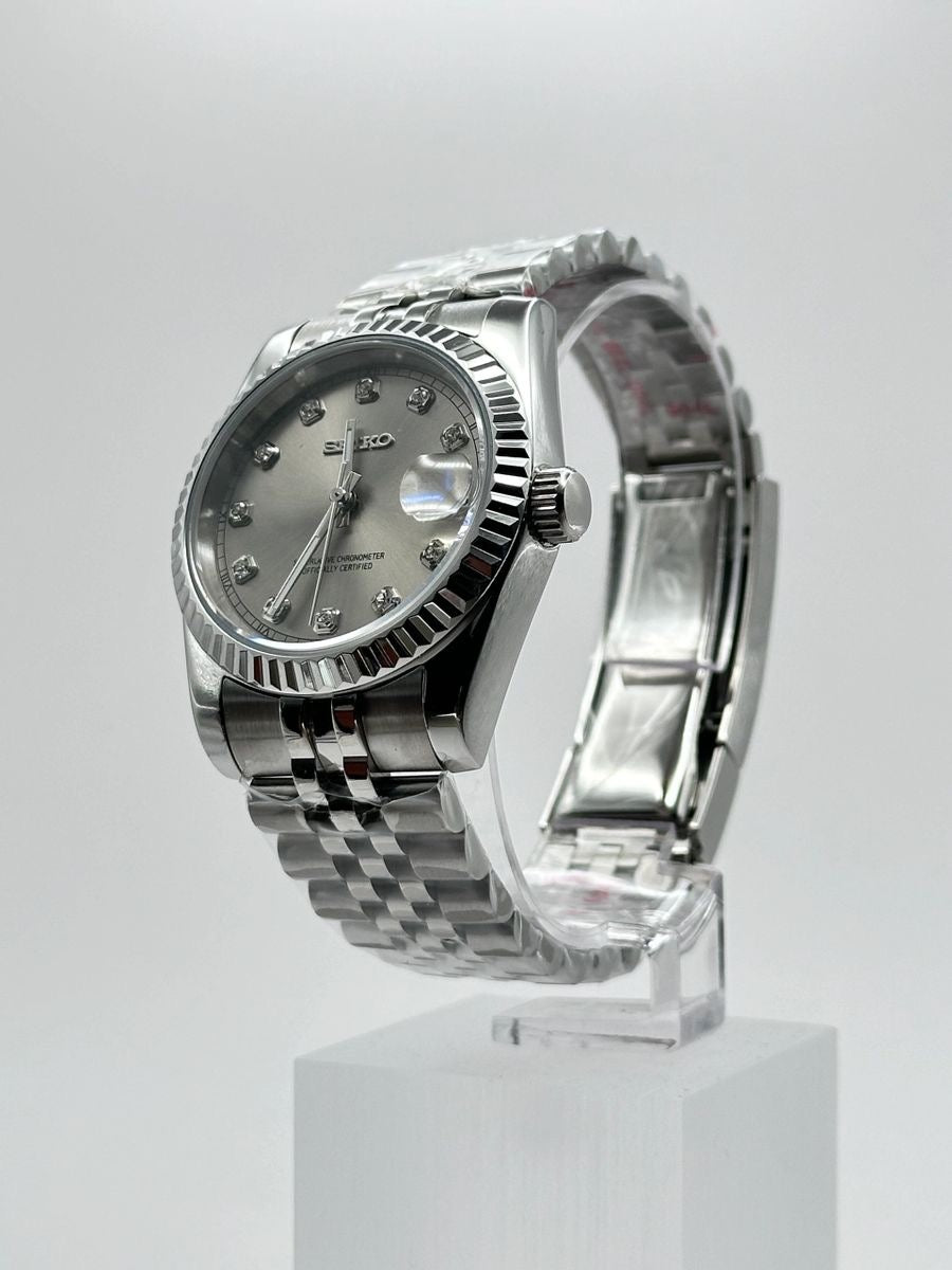 Datejust Steel Pearl Mod (Diamond Indices)