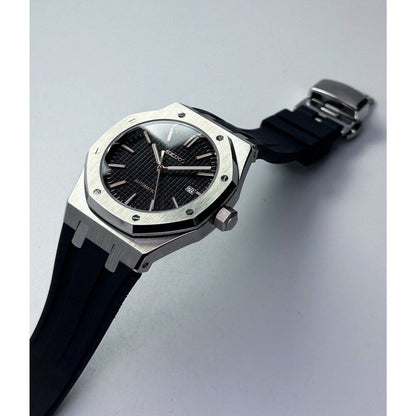 Royal Oak Steel Black Mod (Rubber Strap)
