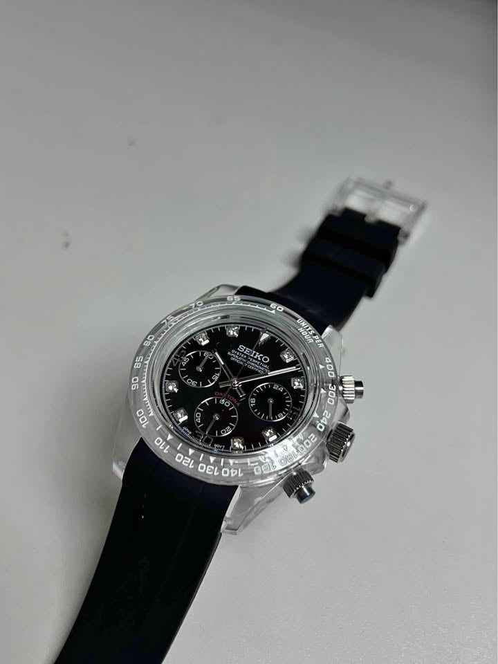 Daytona Clear Bezel Mod (Diamond Indices)
