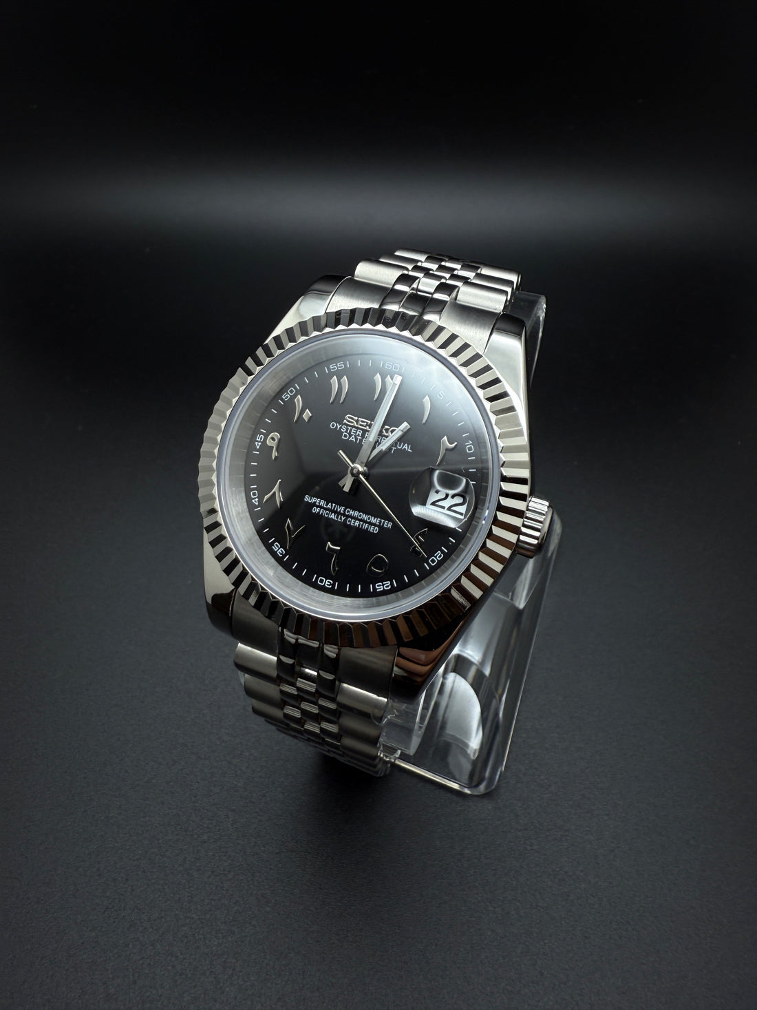 Datejust Steel Black Mod (Arabic)