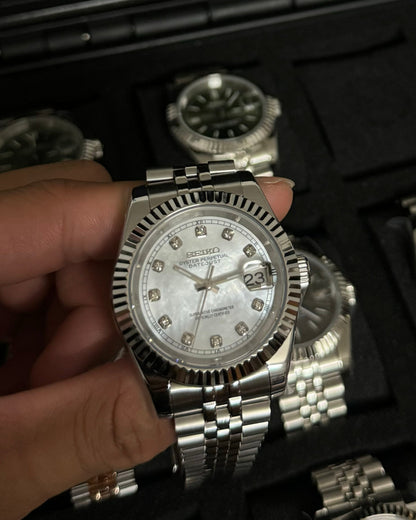 Datejust Steel White Mod (Diamond Indices)