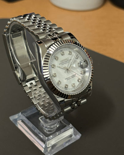 Datejust Steel White Mod (Diamond Indices)
