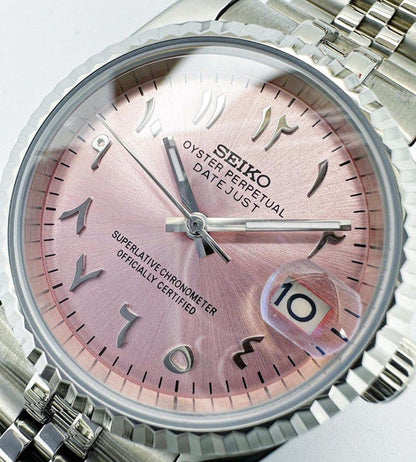Datejust Steel Pink Mod (Arabic)