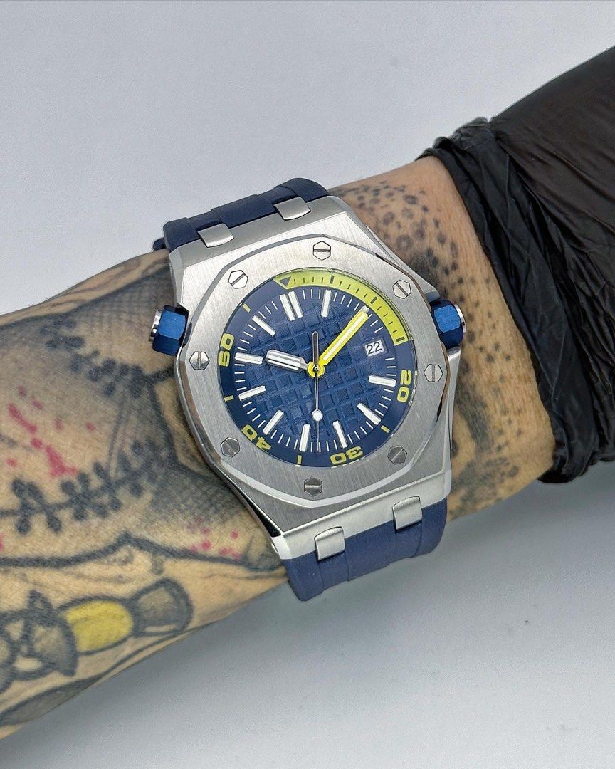 Royal Oak Yellow Blue Diver Mod (Rubber Strap)