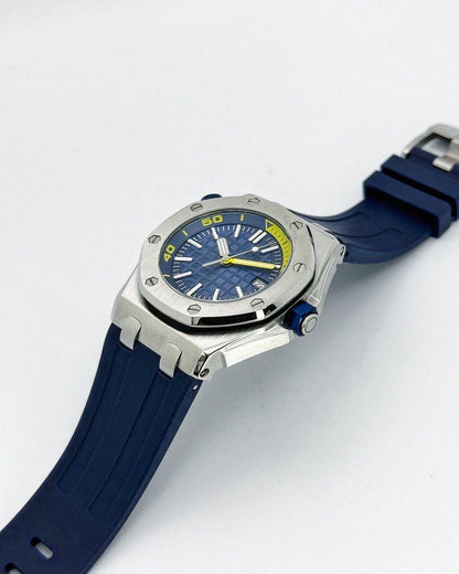 Royal Oak Yellow Blue Diver Mod (Rubber Strap)