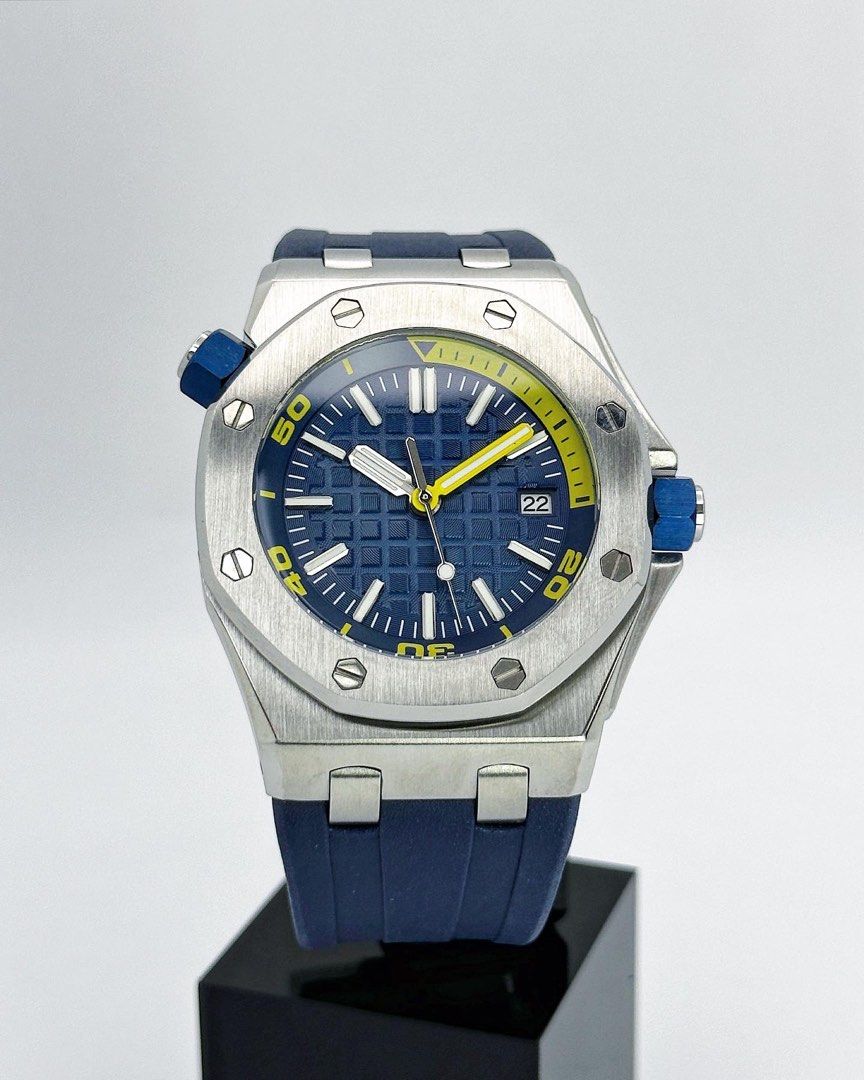 Royal Oak Yellow Blue Diver Mod (Rubber Strap)
