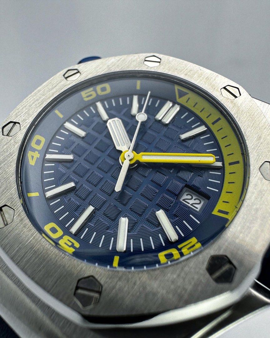 Royal Oak Yellow Blue Diver Mod (Rubber Strap)