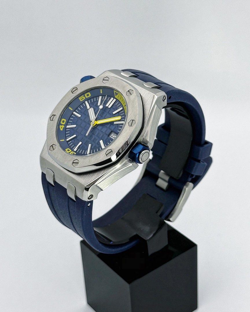 Royal Oak Yellow Blue Diver Mod (Rubber Strap)
