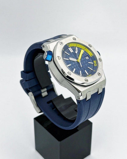 Royal Oak Yellow Blue Diver Mod (Rubber Strap)