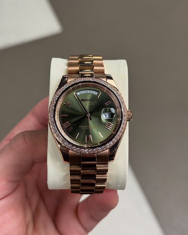 DayDate Roman Rose Garden Mod (Diamond Bezel)