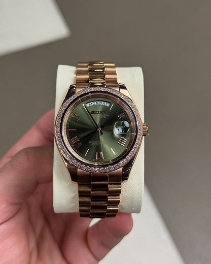 DayDate Roman Rose Garden Mod (Diamond Bezel)